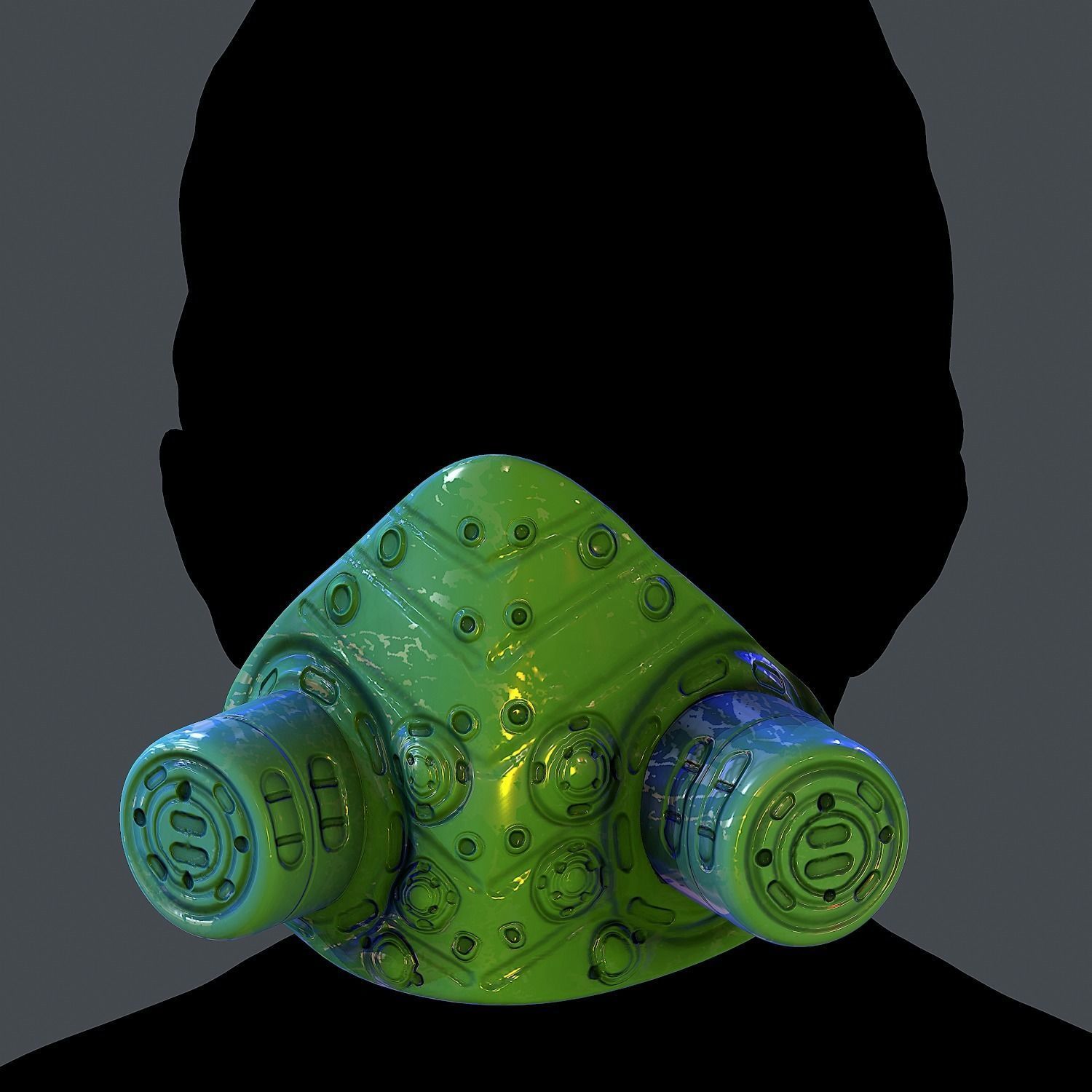 Gas mask helmet 3d model scifi Low-poly Low-poly 3D model Low-poly 3D model_5