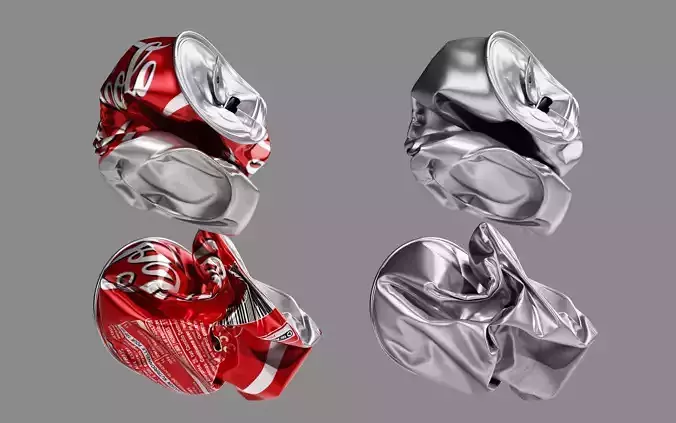 Crushed Soda Can 06 3D model