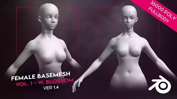 Female Base Mesh - White Blossom
