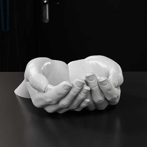 Hands - Original version and modified hole for planter pot 3D print model
