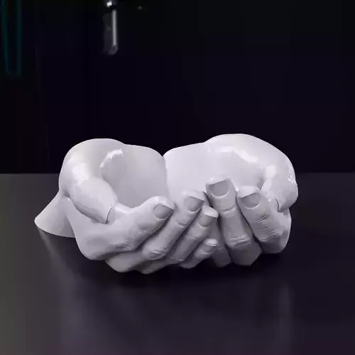 Hands - Original version and modified hole for planter pot 3D print model