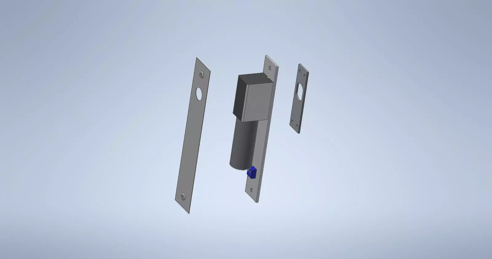 interlock stainless steel door latch 3D model_0
