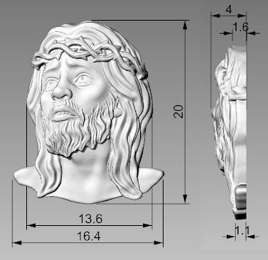 relief the head of Jesus 3d model for 3d printing 3D print model 3D print model_24