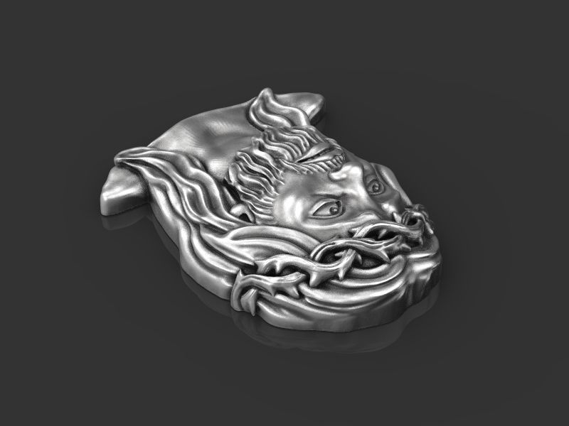 relief the head of Jesus 3d model for 3d printing 3D print model 3D print model_20