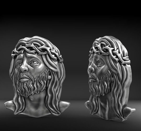 relief the head of Jesus 3d model for 3d printing 3D print model 3D print model