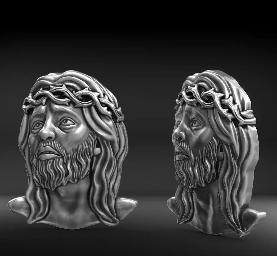relief the head of Jesus 3d model for 3d printing 3D print model 3D print model_0