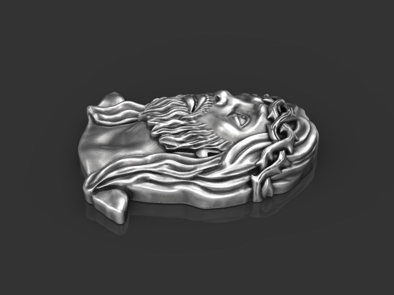 relief the head of Jesus 3d model for 3d printing 3D print model 3D print model_19