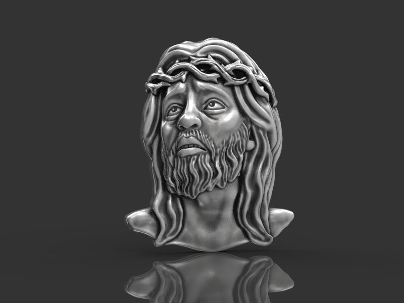 relief the head of Jesus 3d model for 3d printing 3D print model 3D print model_15