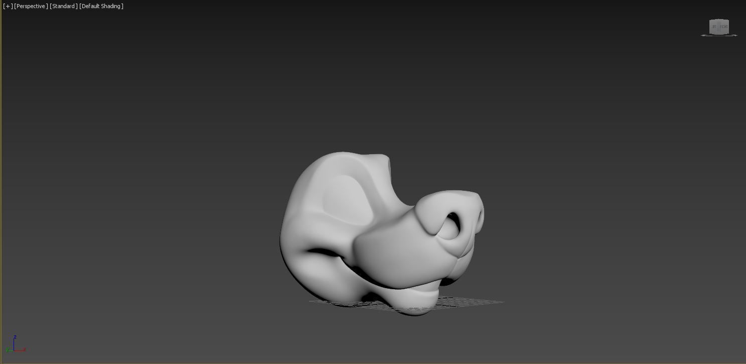 stylized dog head 3D print model_2