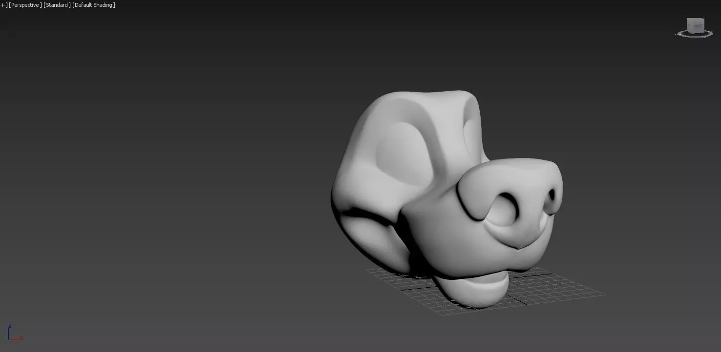 stylized dog head 3D print model_0