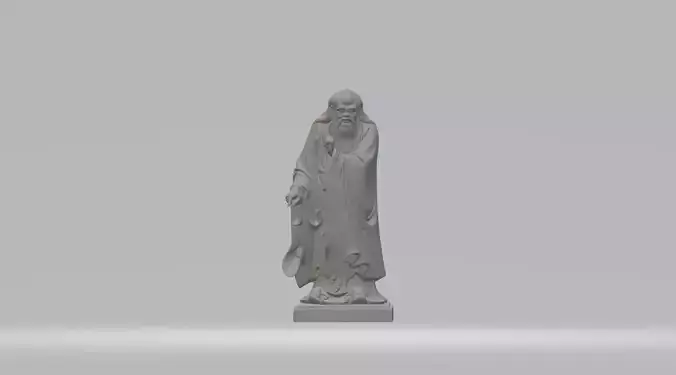 Laozi 3D Model statue