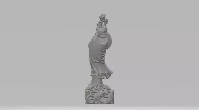Bodhidharma 3D model asian statue