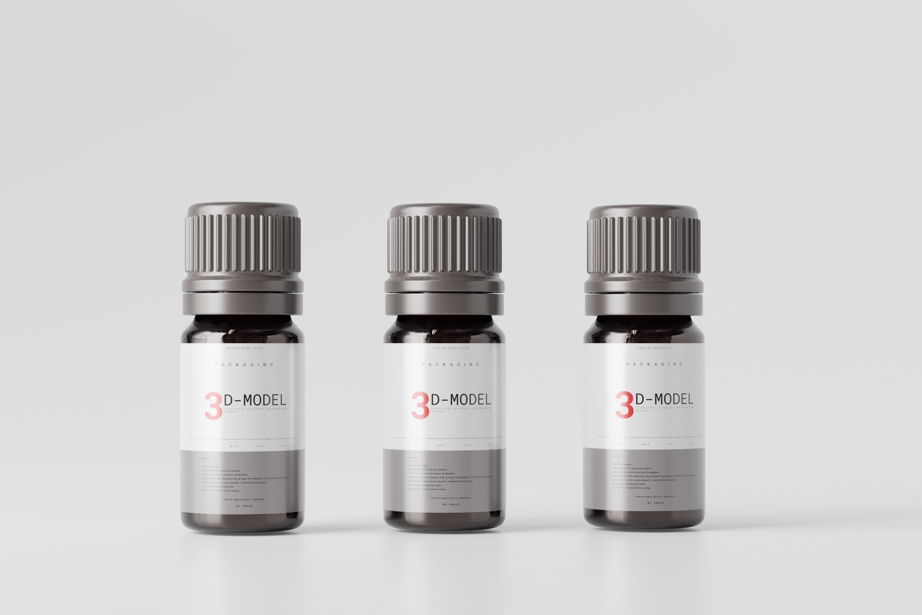 medicine bottle Low-poly 3D model_2