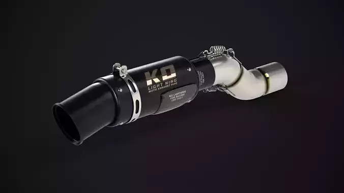 Exhaust Muffler Black Low-poly 3D model
