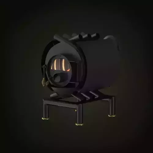 Modern Style Black Fireplace