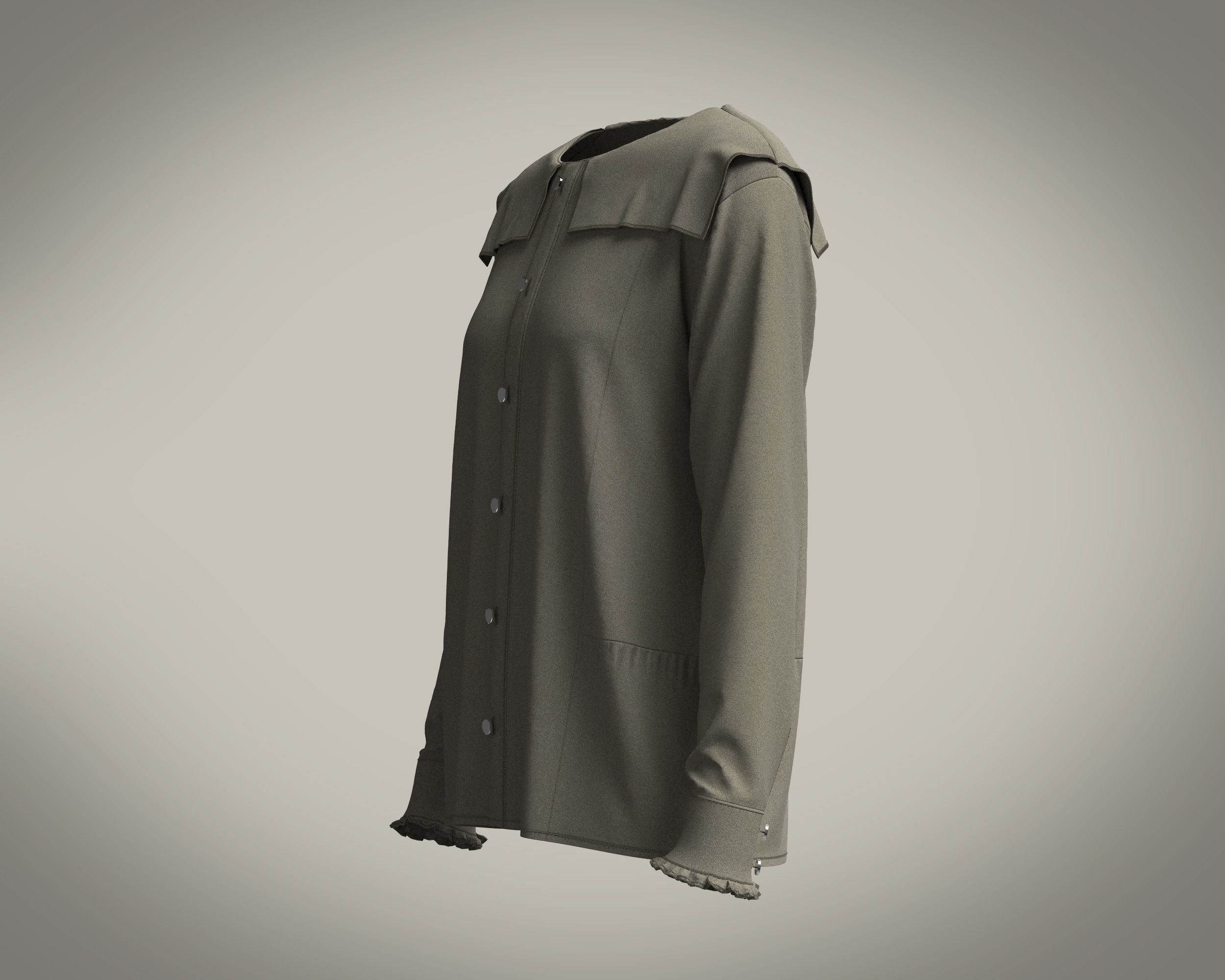 Ladies Long Sleeve Tops 3D model_5