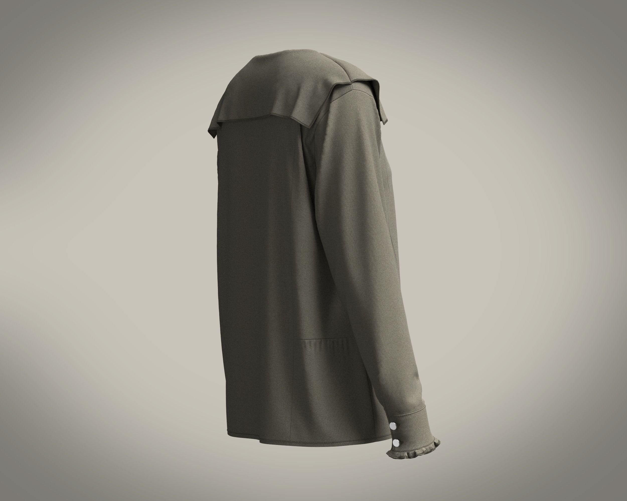 Ladies Long Sleeve Tops 3D model_2