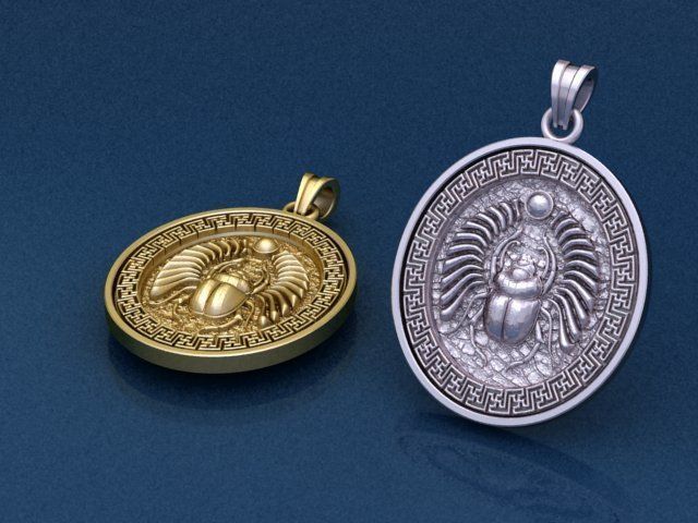 Scarab pendant 3D print model_2