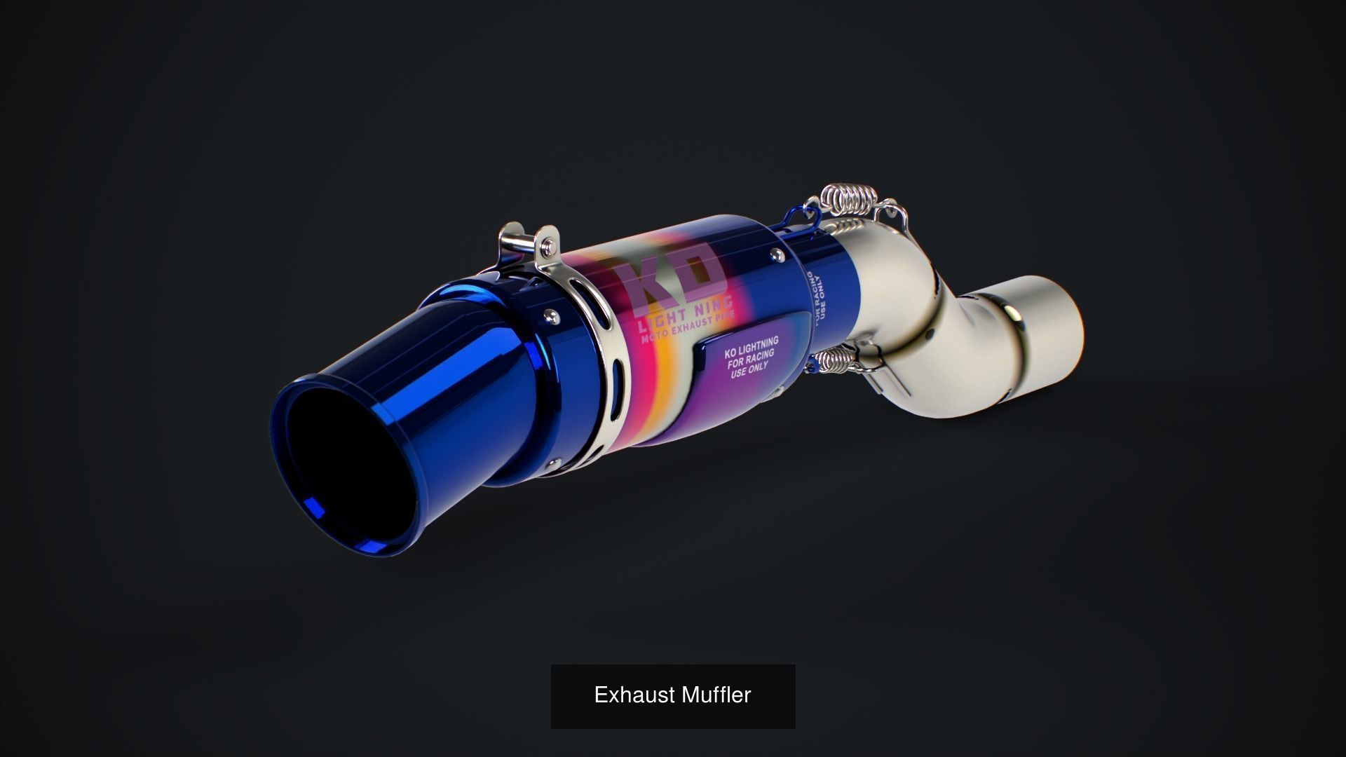 Exhaust Muffler Low-poly 3D model Collection _6