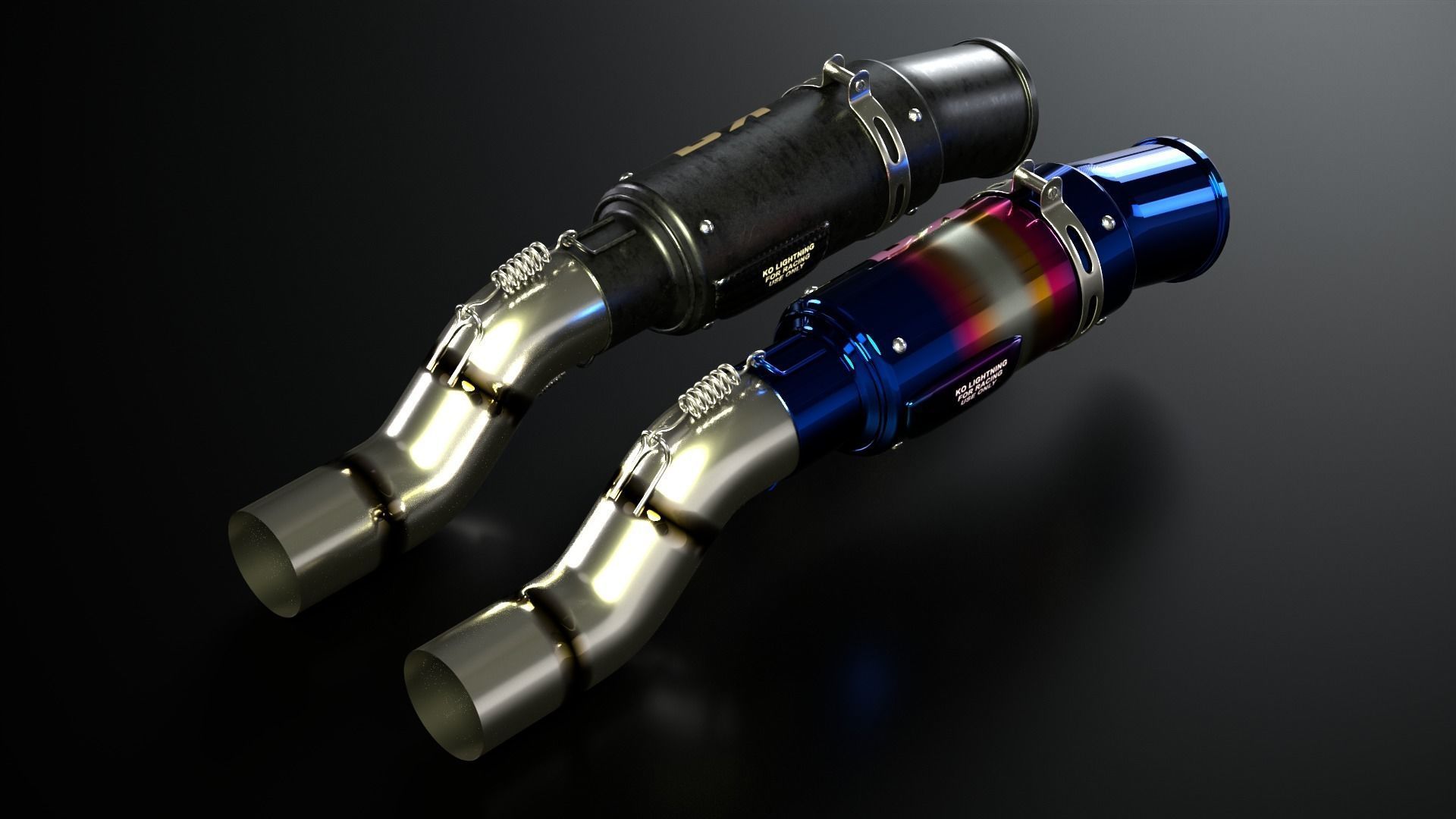 Exhaust Muffler Low-poly 3D model Collection _4