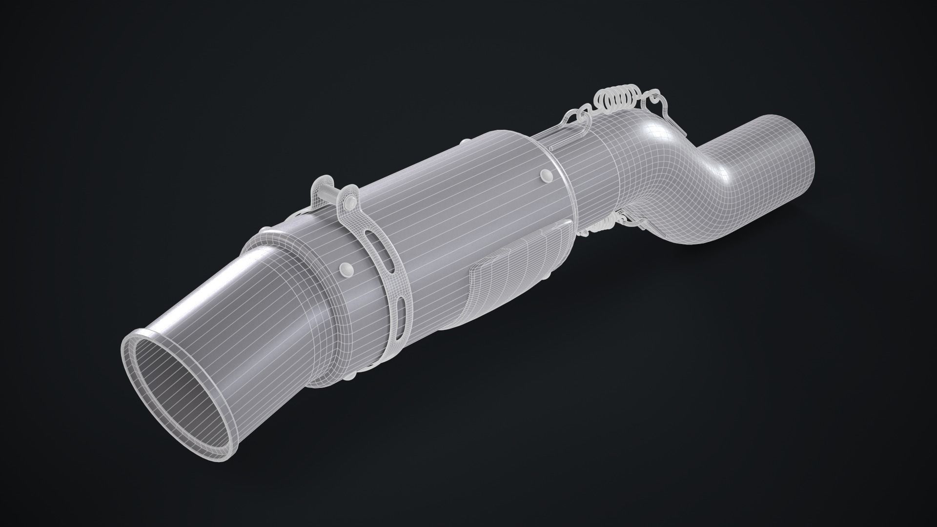Exhaust Muffler Low-poly 3D model Collection _8