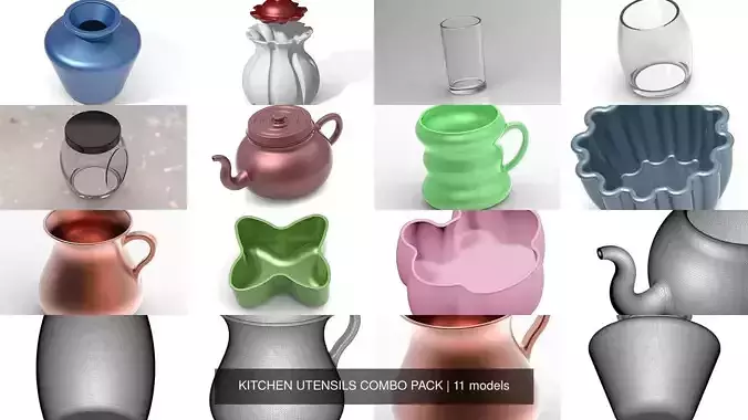 KITCHEN UTENSILS COMBO PACK 3D Model Collection
