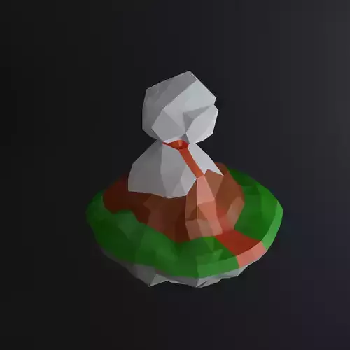 Volcano lowpoly origami