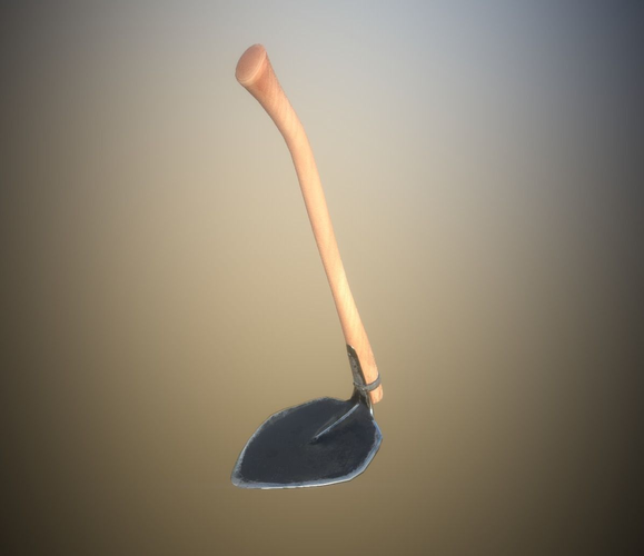 Game Ready LP Hoe Farming Tool PBR Low-poly 3D model