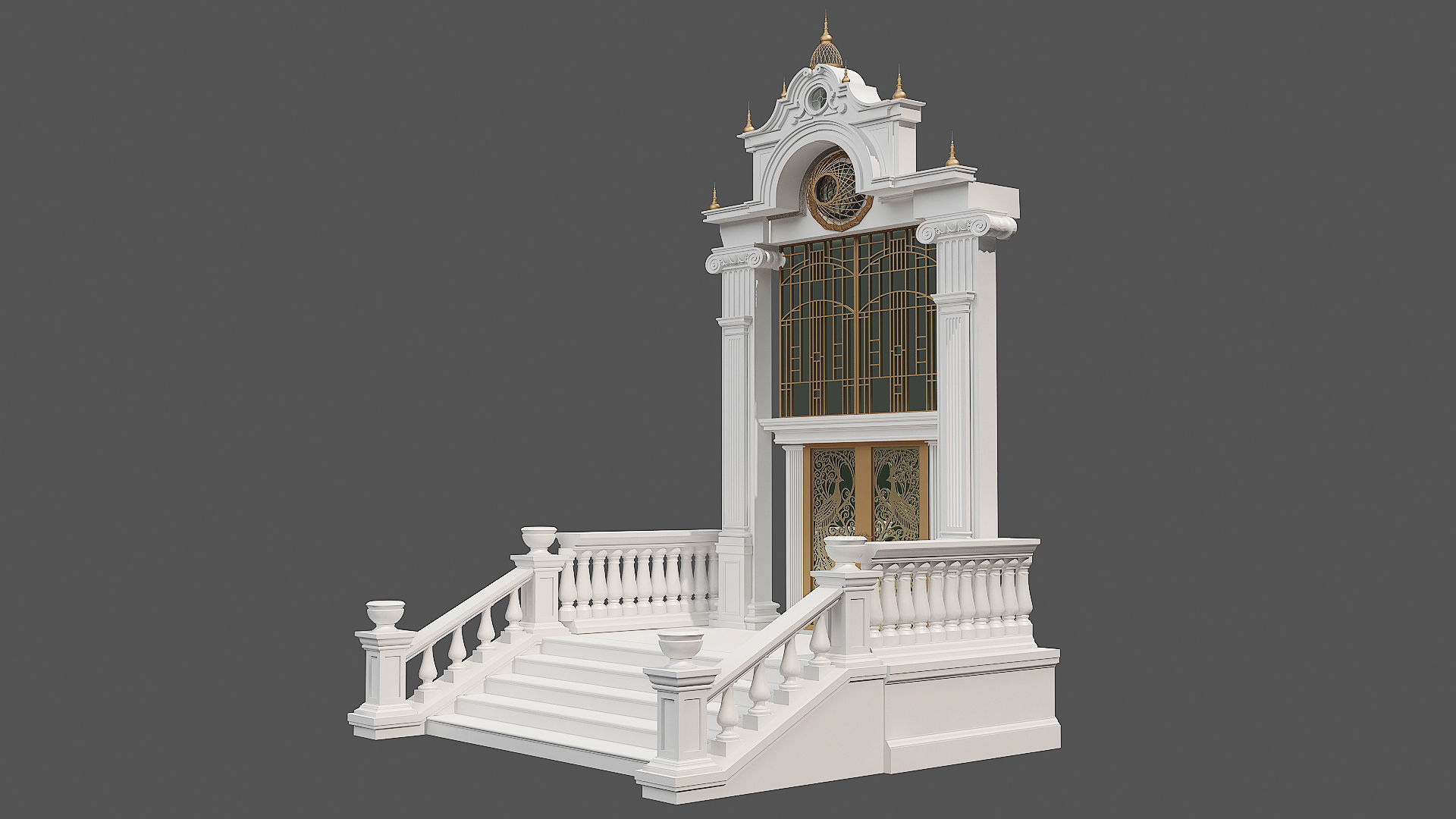 Classic Door Gate 2 3D model_2