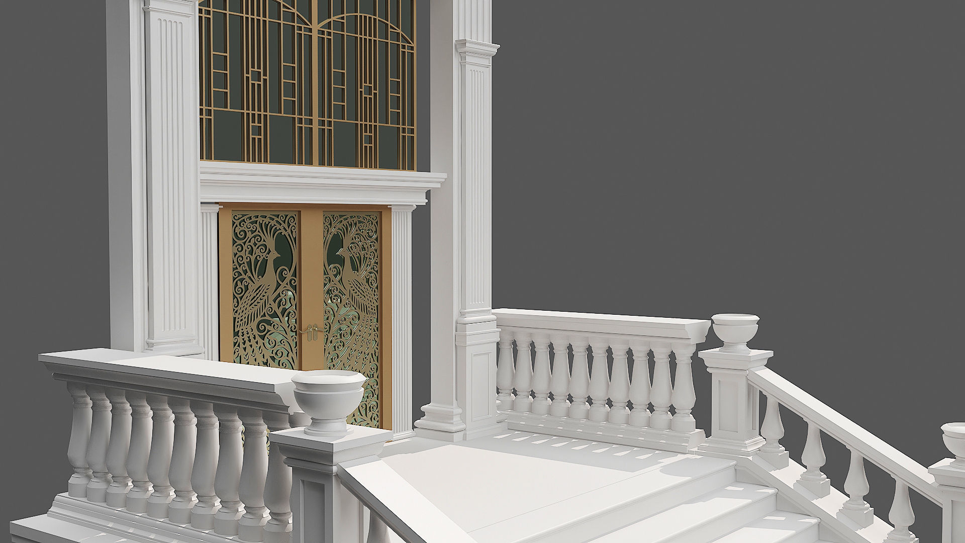 Classic Door Gate 2 3D model_4