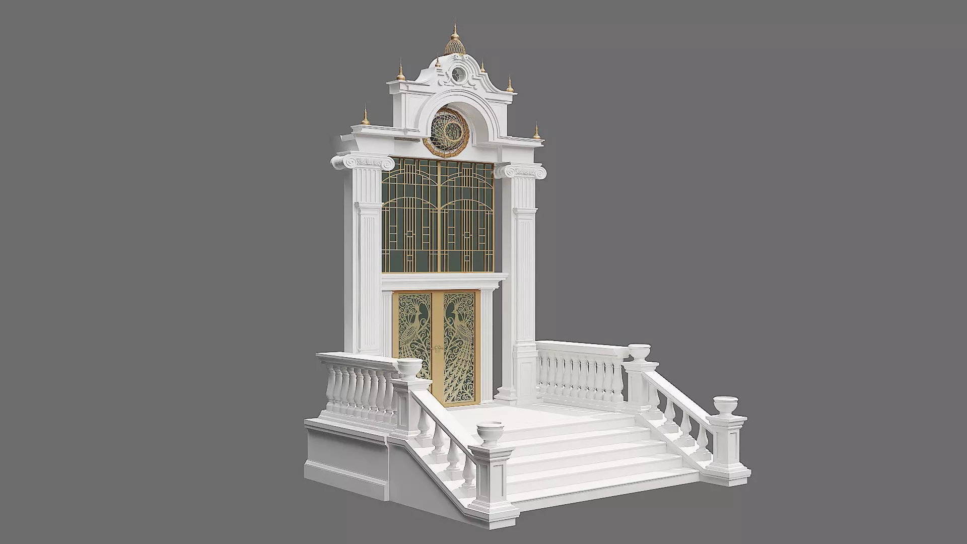 Classic Door Gate 2 3D model_0