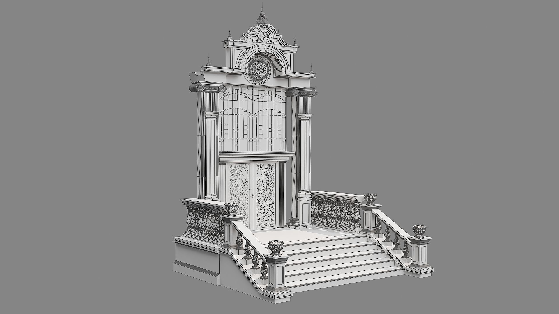 Classic Door Gate 2 3D model_6