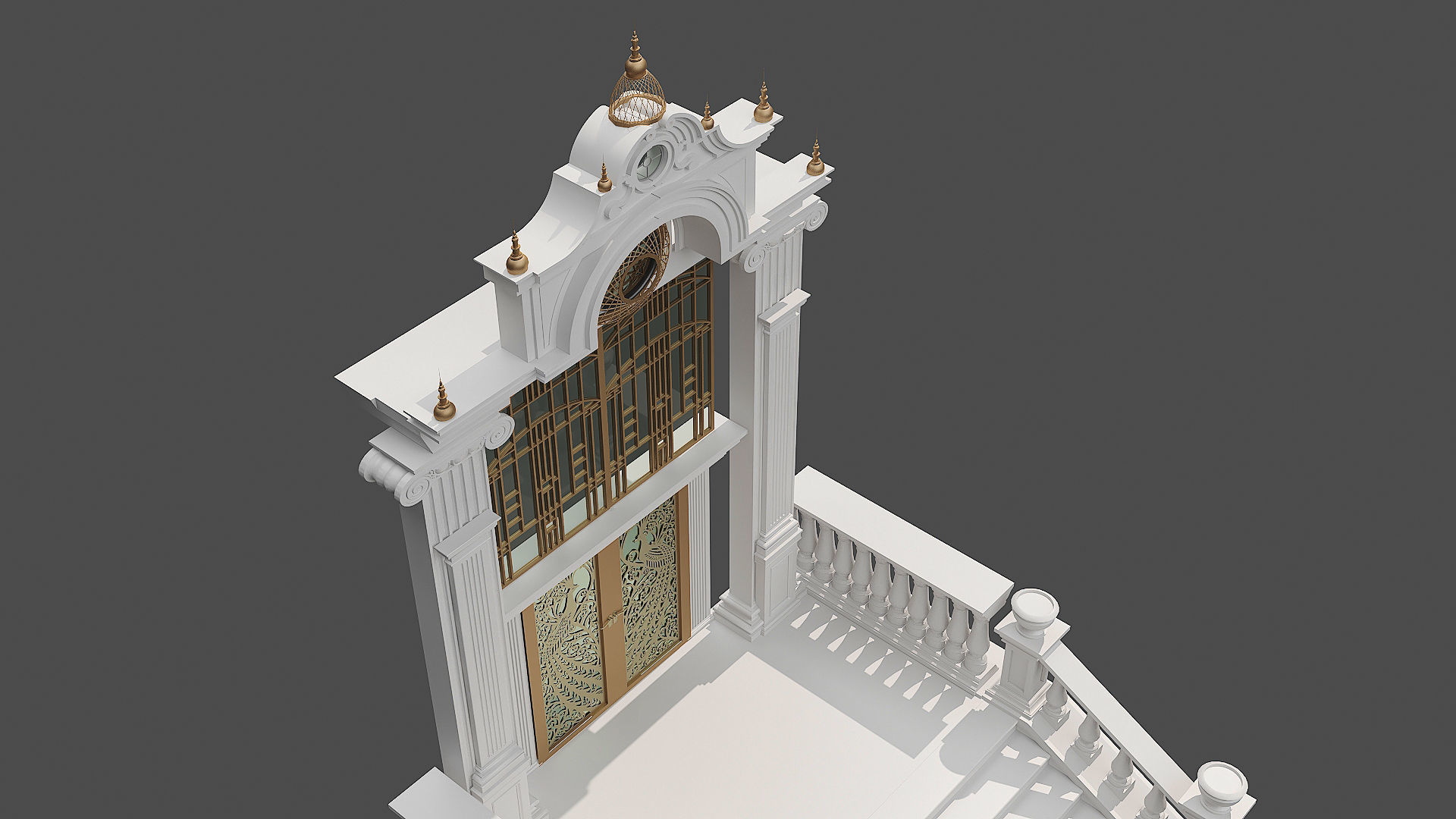 Classic Door Gate 2 3D model_5