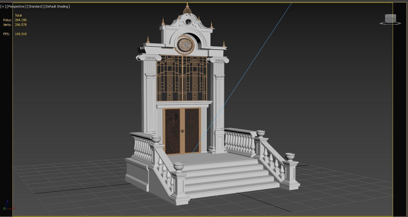 Classic Door Gate 2 3D model_8