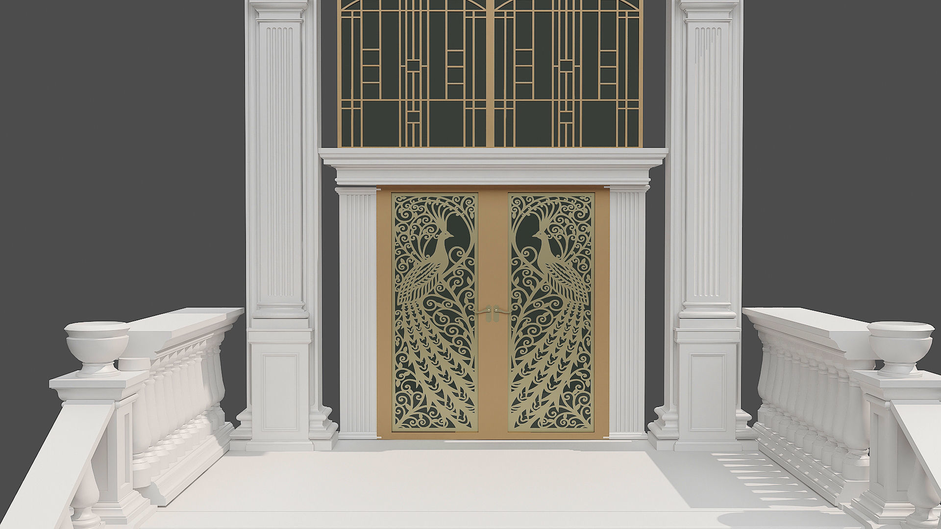 Classic Door Gate 2 3D model_3
