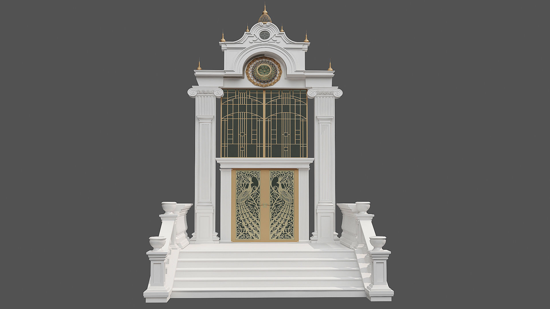 Classic Door Gate 2 3D model_1