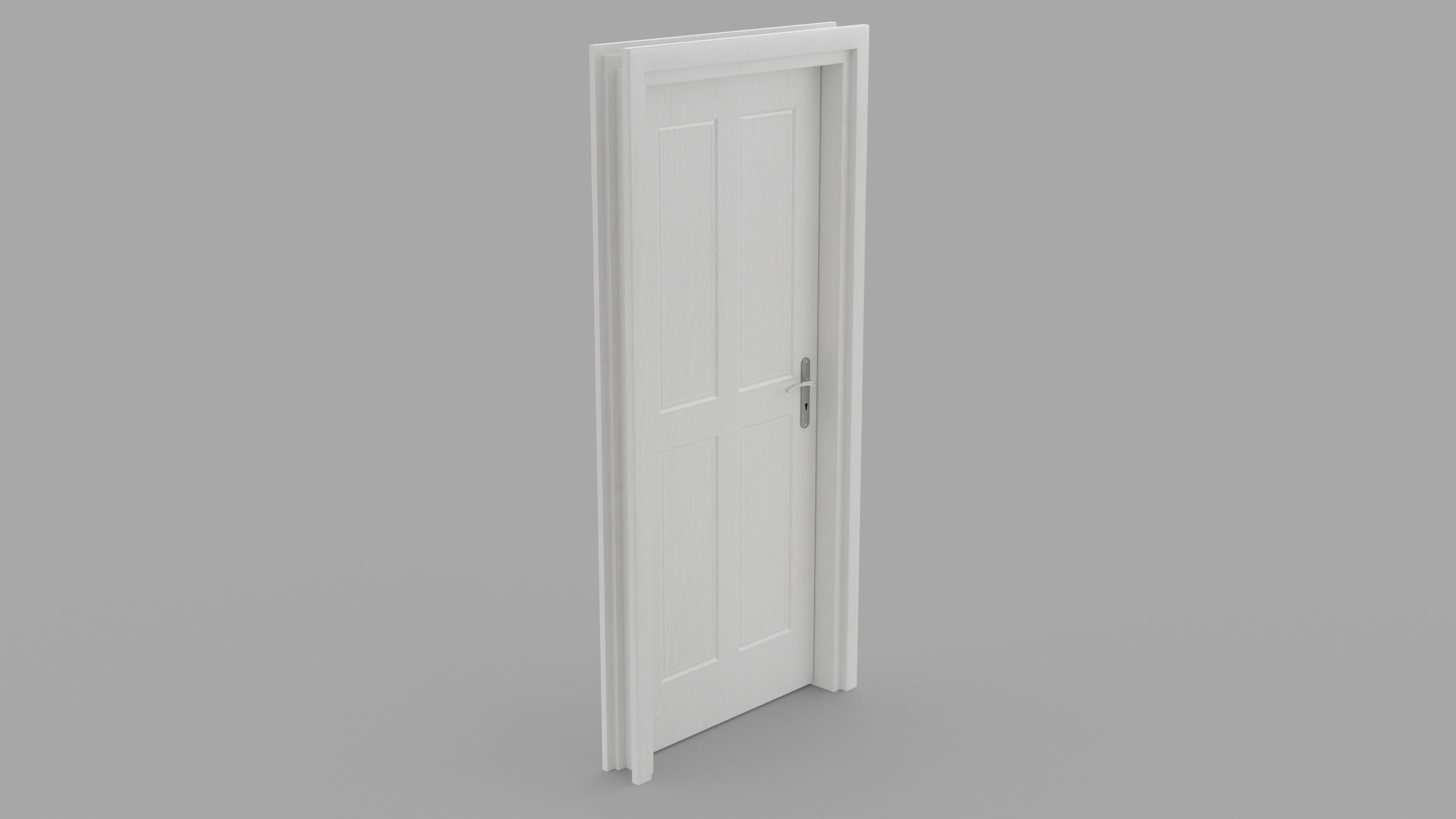 Door Set Stucco Interior and Exterior 3D model_7