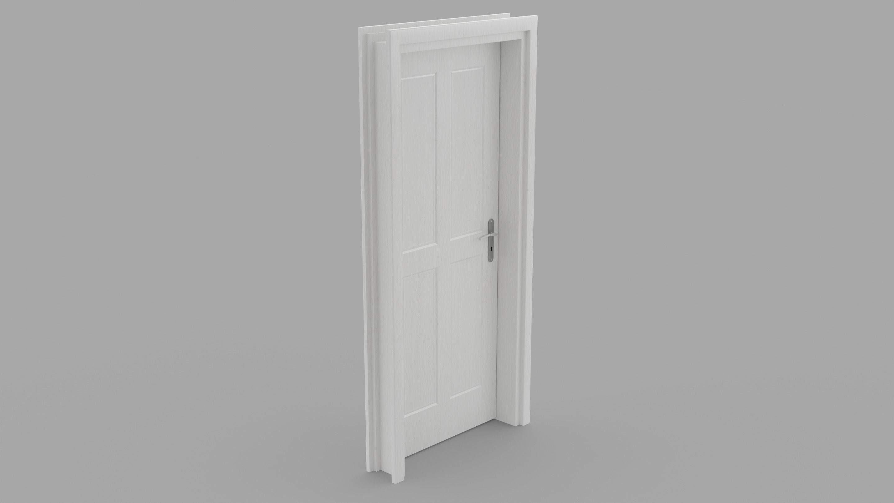 Door Set Stucco Interior and Exterior 3D model_6