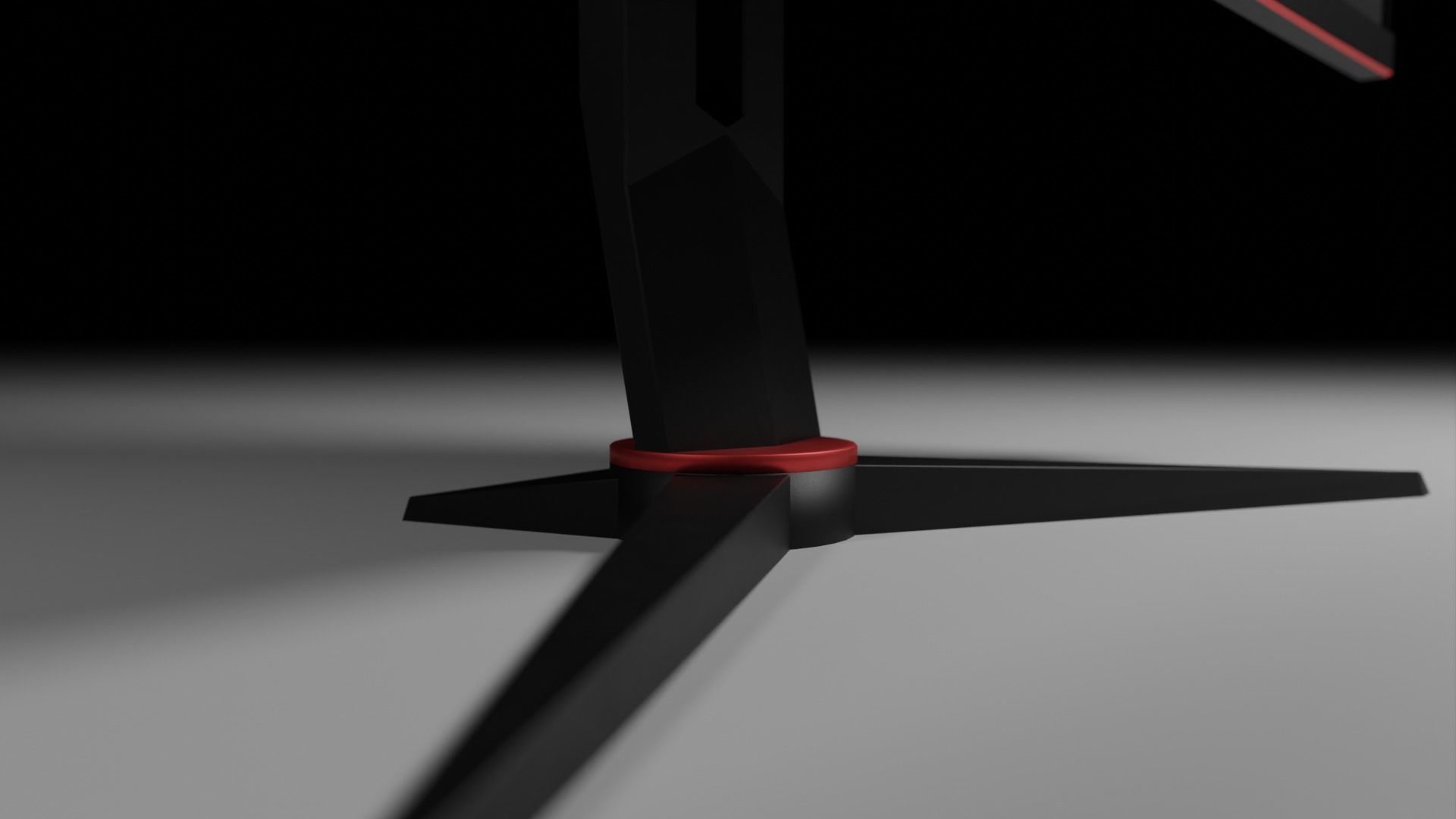 AOC Q27G2G4 Monitor Low-poly 3D model_4