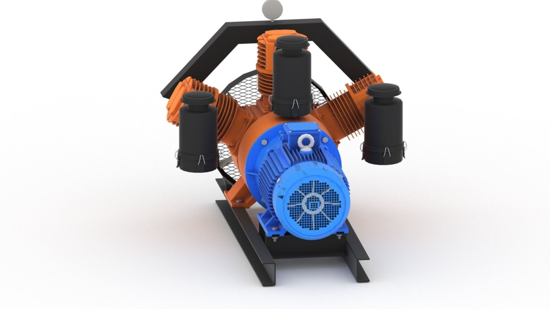 Realistic air compressor HQ model Low-poly 3D model_15