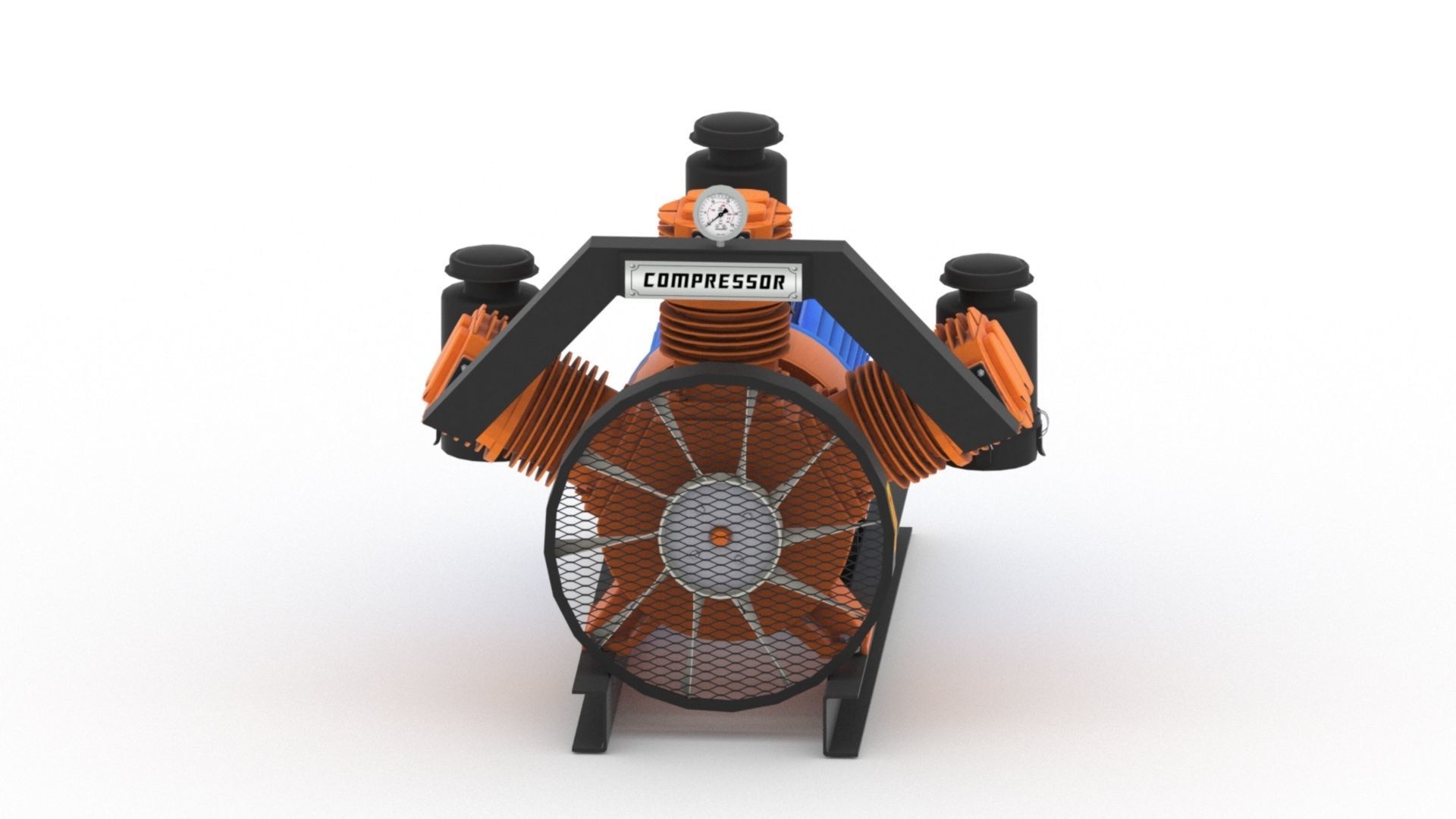 Realistic air compressor HQ model Low-poly 3D model_29