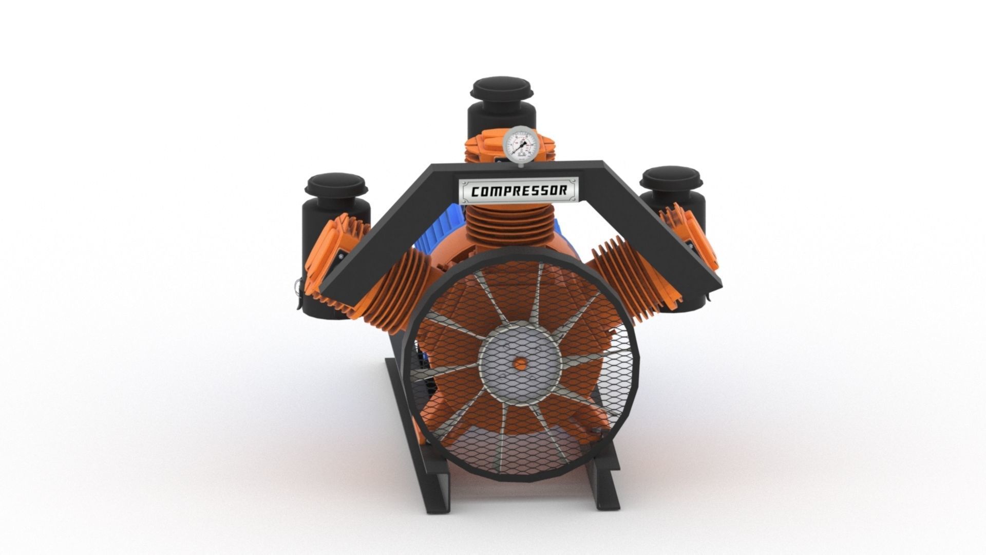 Realistic air compressor HQ model Low-poly 3D model_28