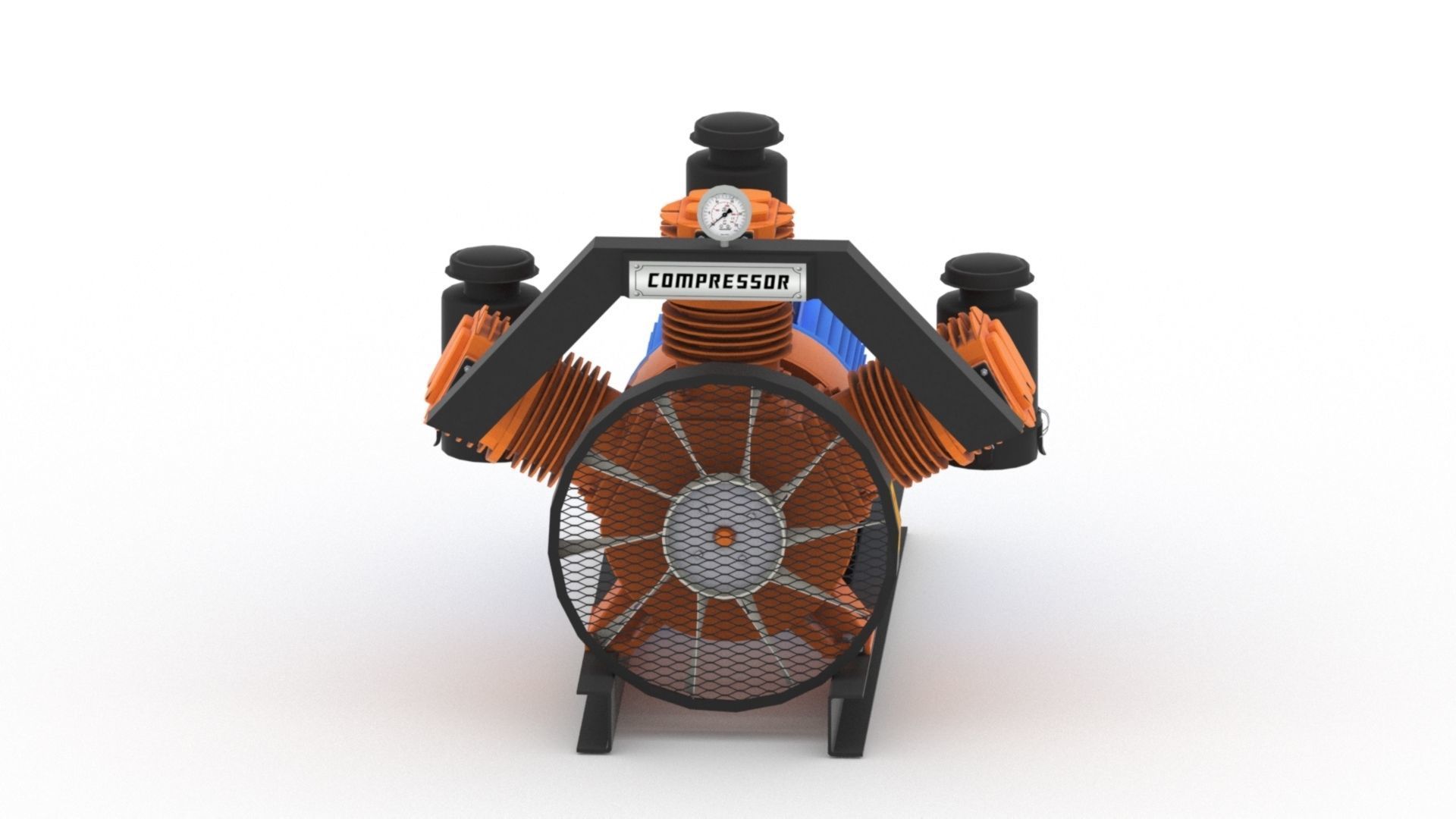 Realistic air compressor HQ model Low-poly 3D model_2