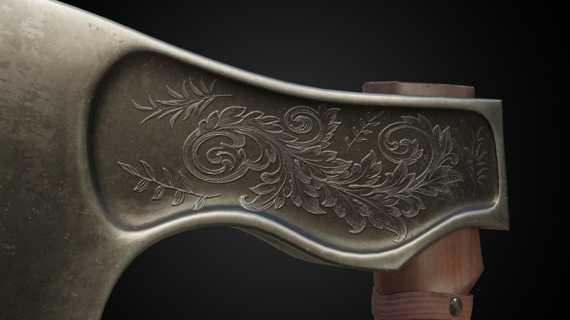 Stylized axe Low-poly 3D model_6