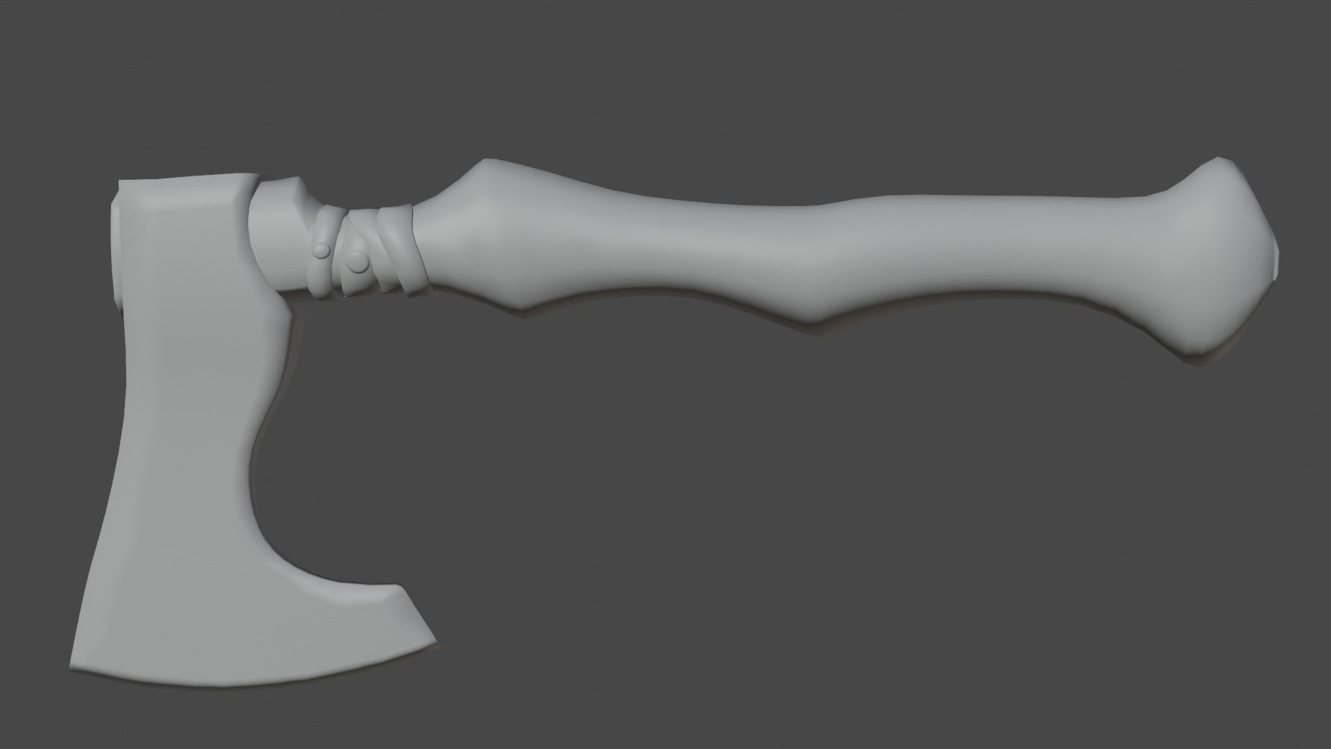 Stylized axe Low-poly 3D model_12
