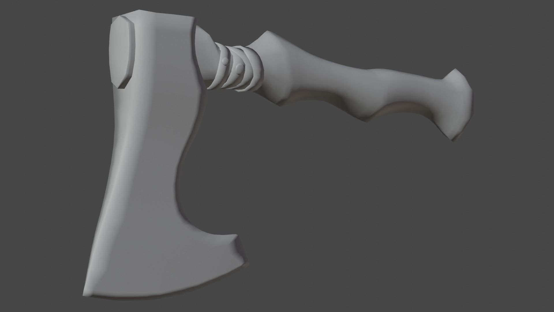 Stylized axe Low-poly 3D model_13