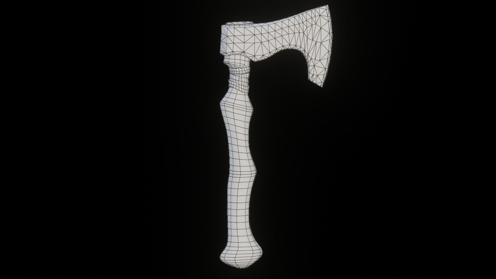 Stylized axe Low-poly 3D model_19