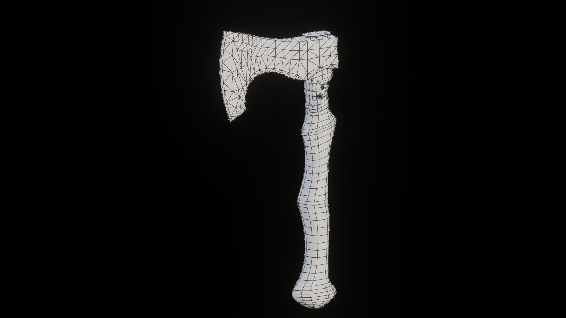 Stylized axe Low-poly 3D model_18