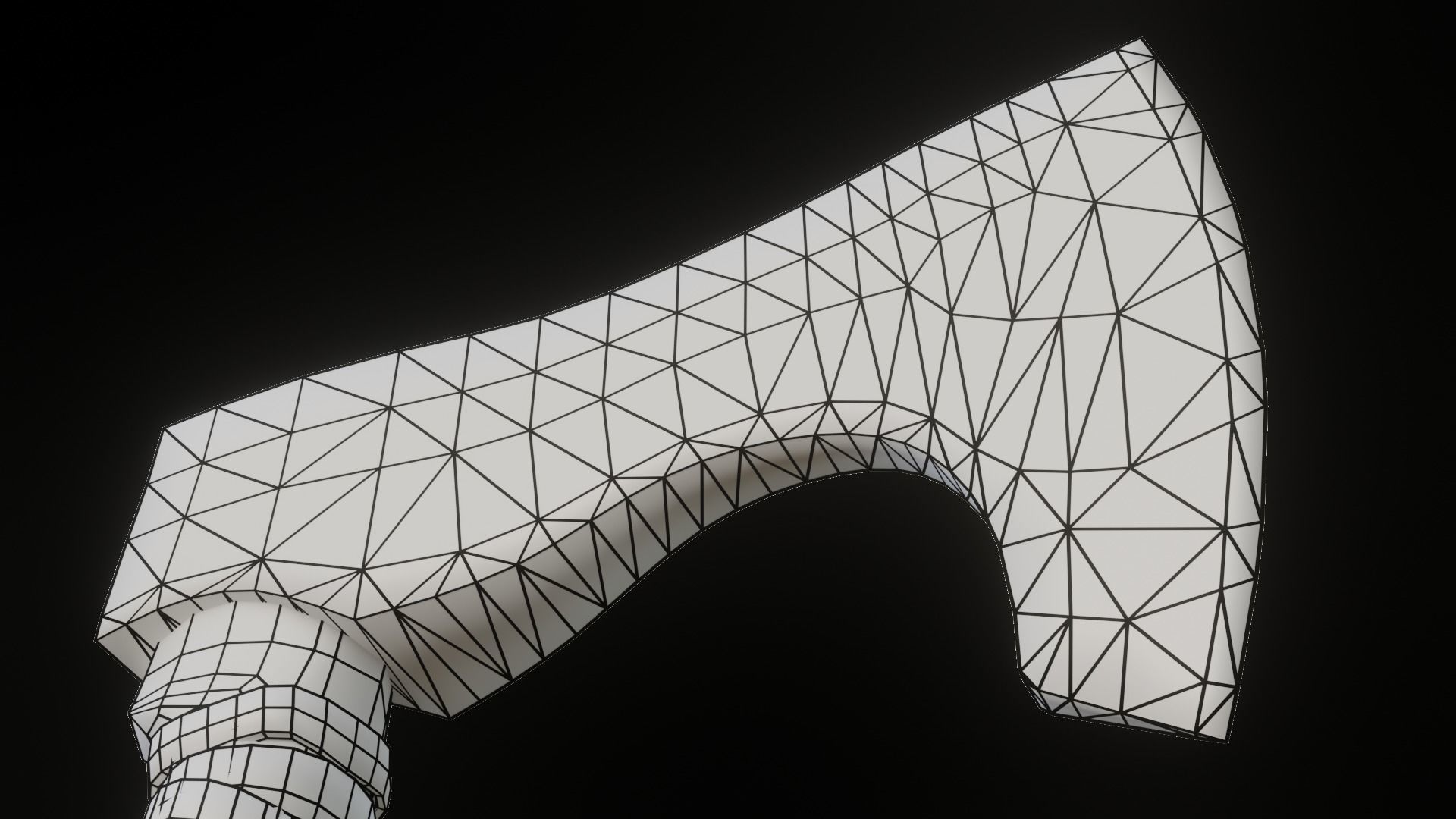 Stylized axe Low-poly 3D model_20