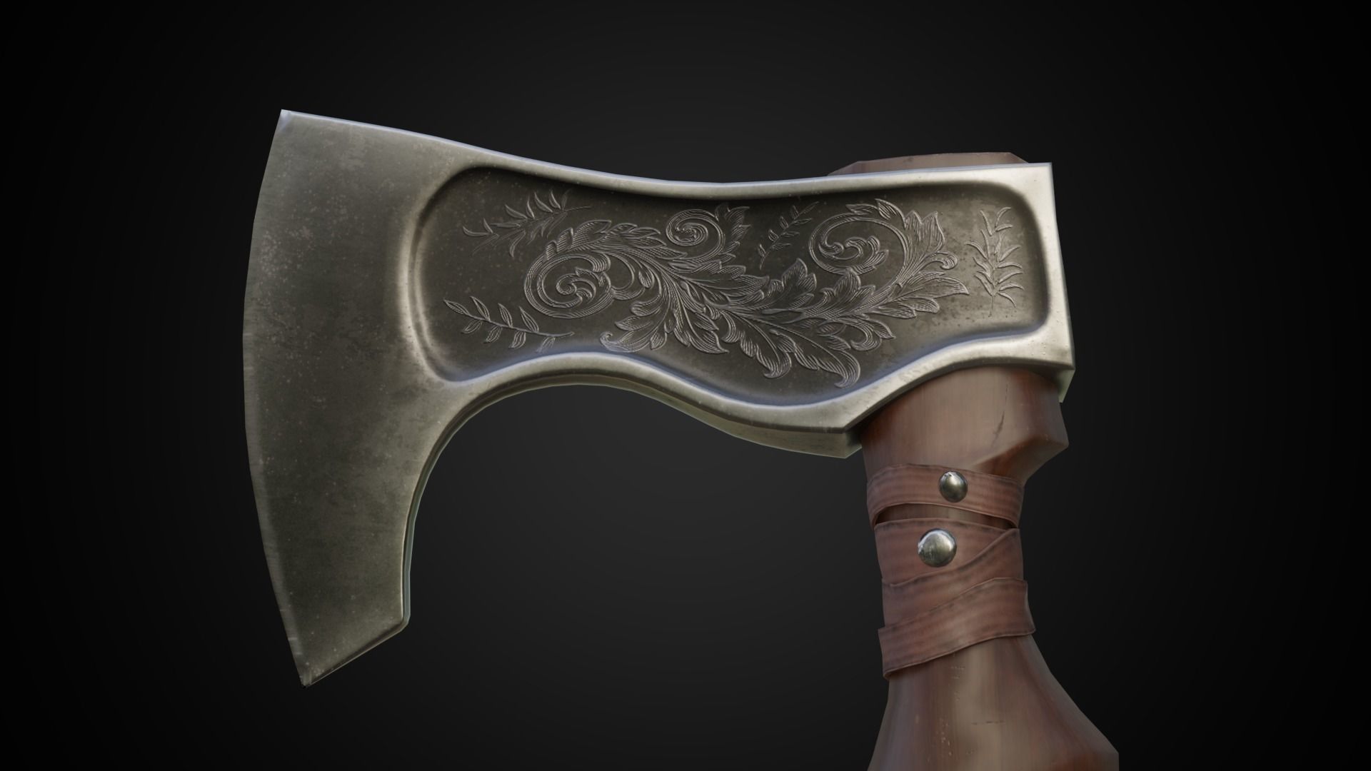 Stylized axe Low-poly 3D model_5